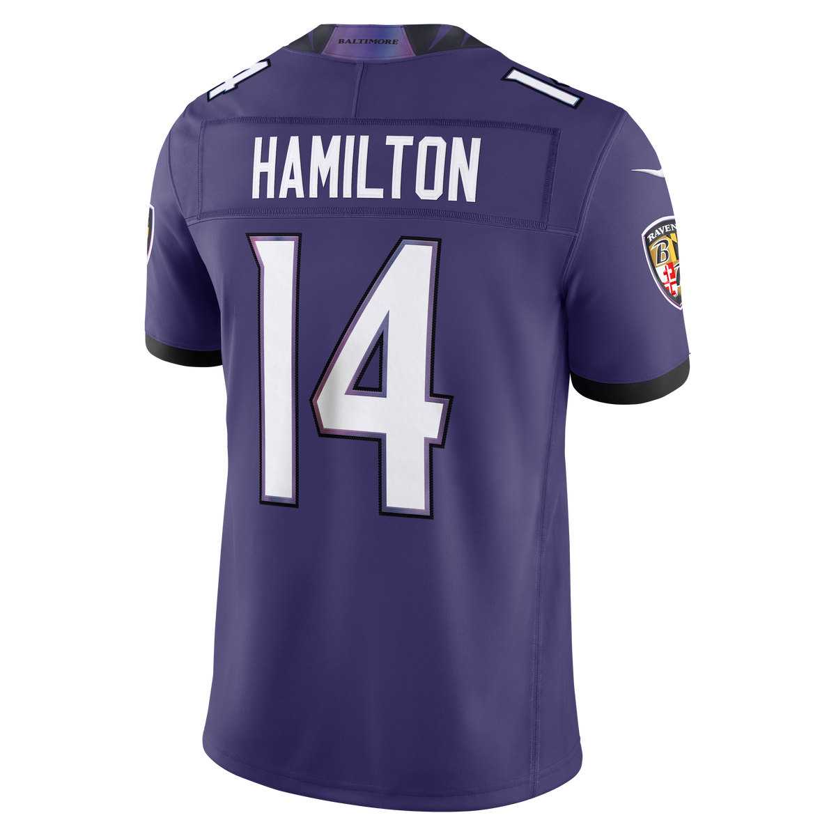 Men's Baltimore Ravens Kyle Hamilton Nike Purple Team Vapor F.U.S.E. Stitched Limited Jersey
