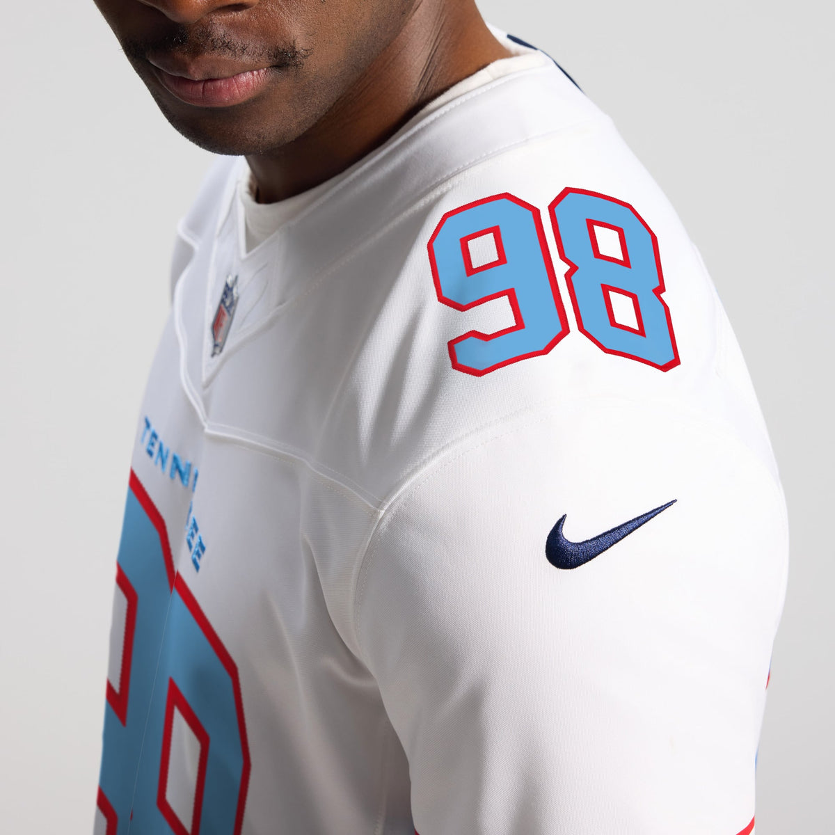 Men's Tennessee Titans Jeffery Simmons Nike Light Blue Team Vapor F.U.S.E. Stitched Limited Jersey