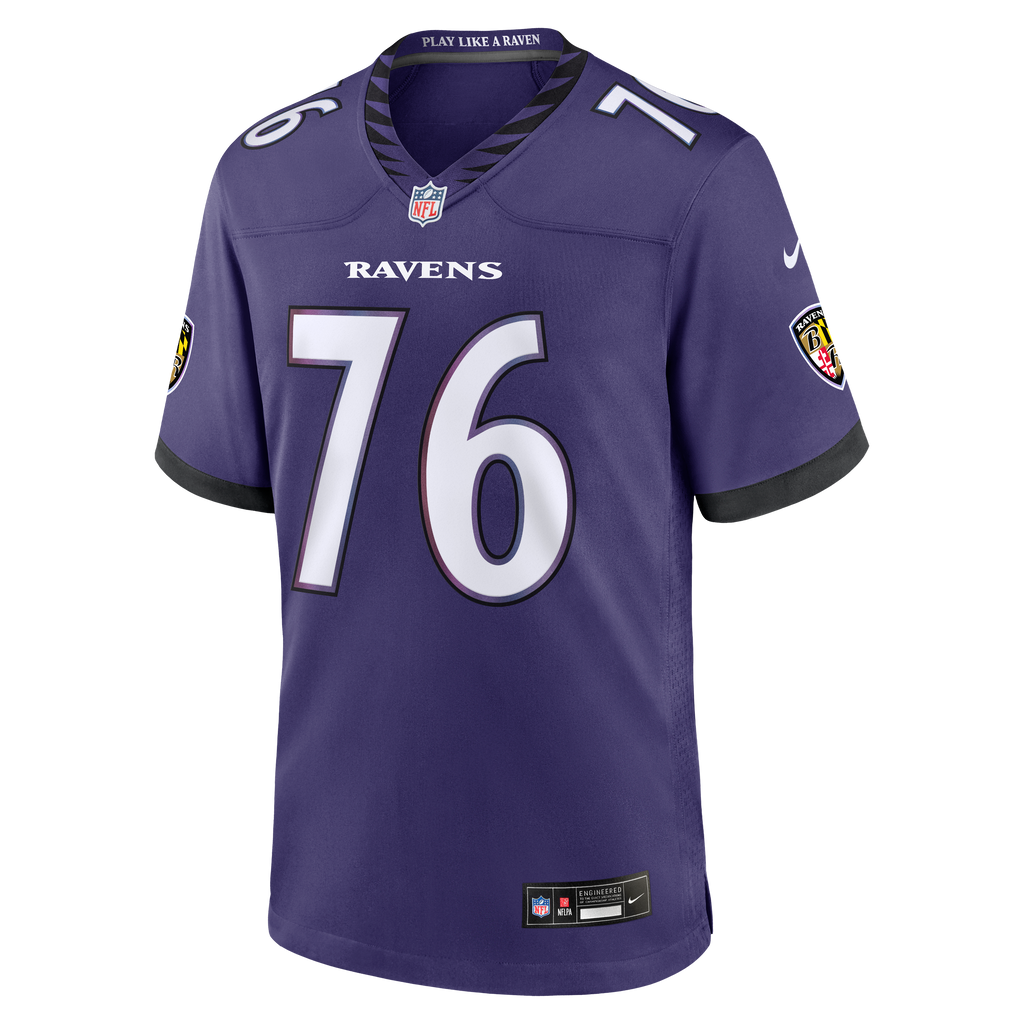 Men's Baltimore Ravens Carson Vinson Nike Purple Team Game Jersey