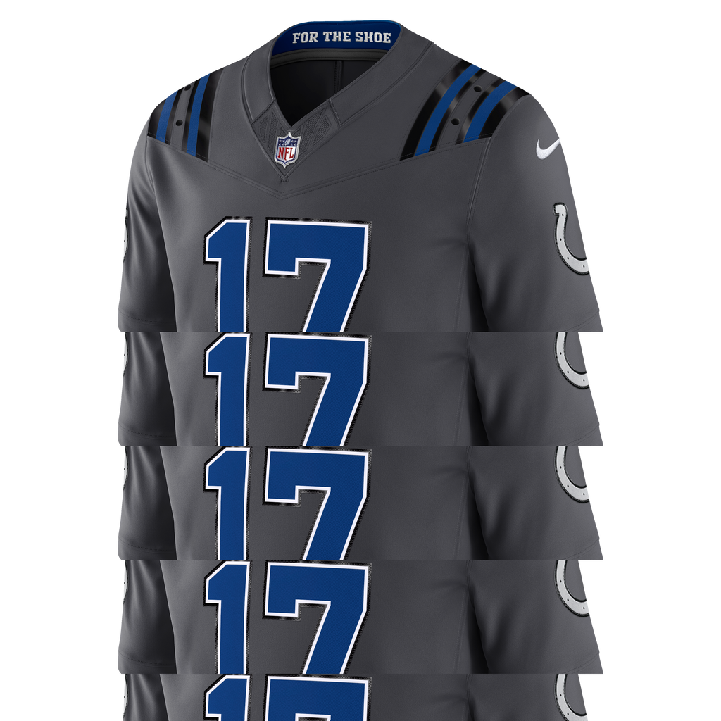 Men's Indianapolis Colts Daniel Jones Nike Anthracite 2026 Rivalries Collection Stitched Limited Jersey