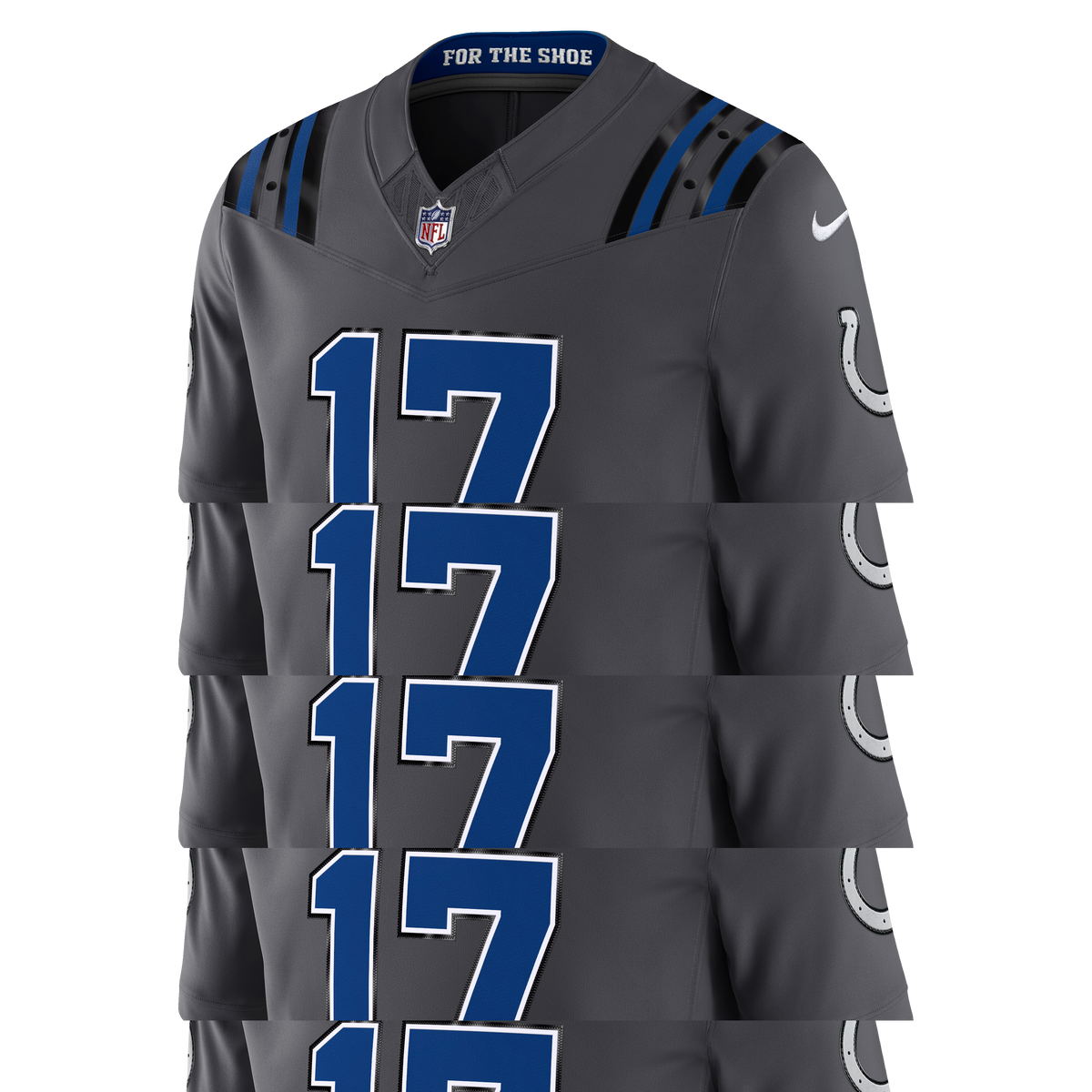 Men's Indianapolis Colts Daniel Jones Nike Anthracite 2026 Rivalries Collection Stitched Limited Jersey