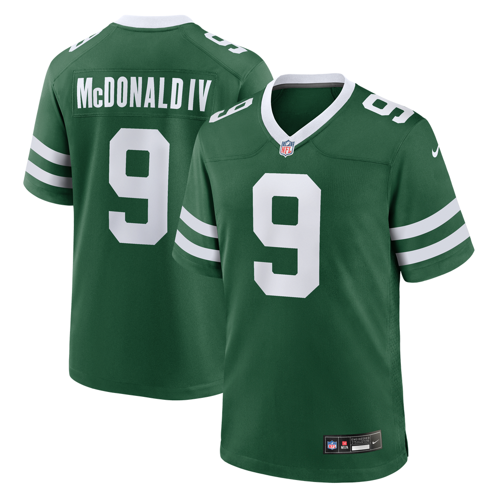 Men's New York Jets Will McDonald IV Nike Legacy Green Team Game Jersey