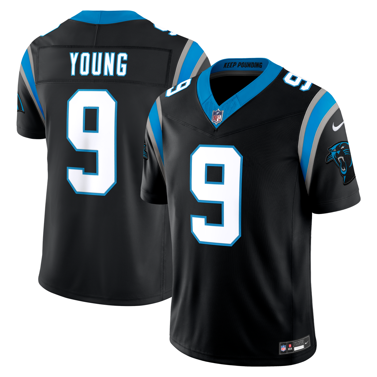 Men's Carolina Panthers Bryce Young Nike Blue Alternate Vapor F.U.S.E. Stitched Limited Jersey