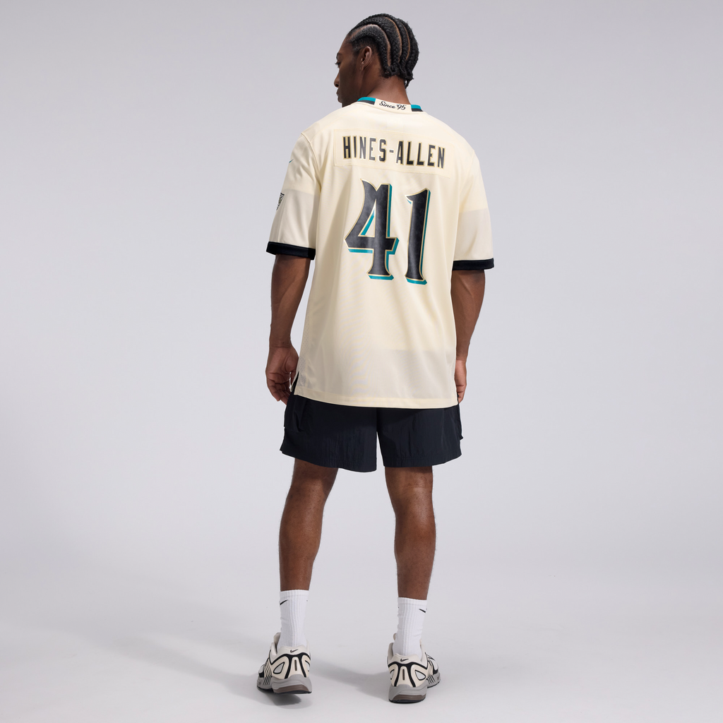 Men's Jacksonville Jaguars Josh Hines-Allen Nike Natural 2026 Rivalries Collection Game Jersey