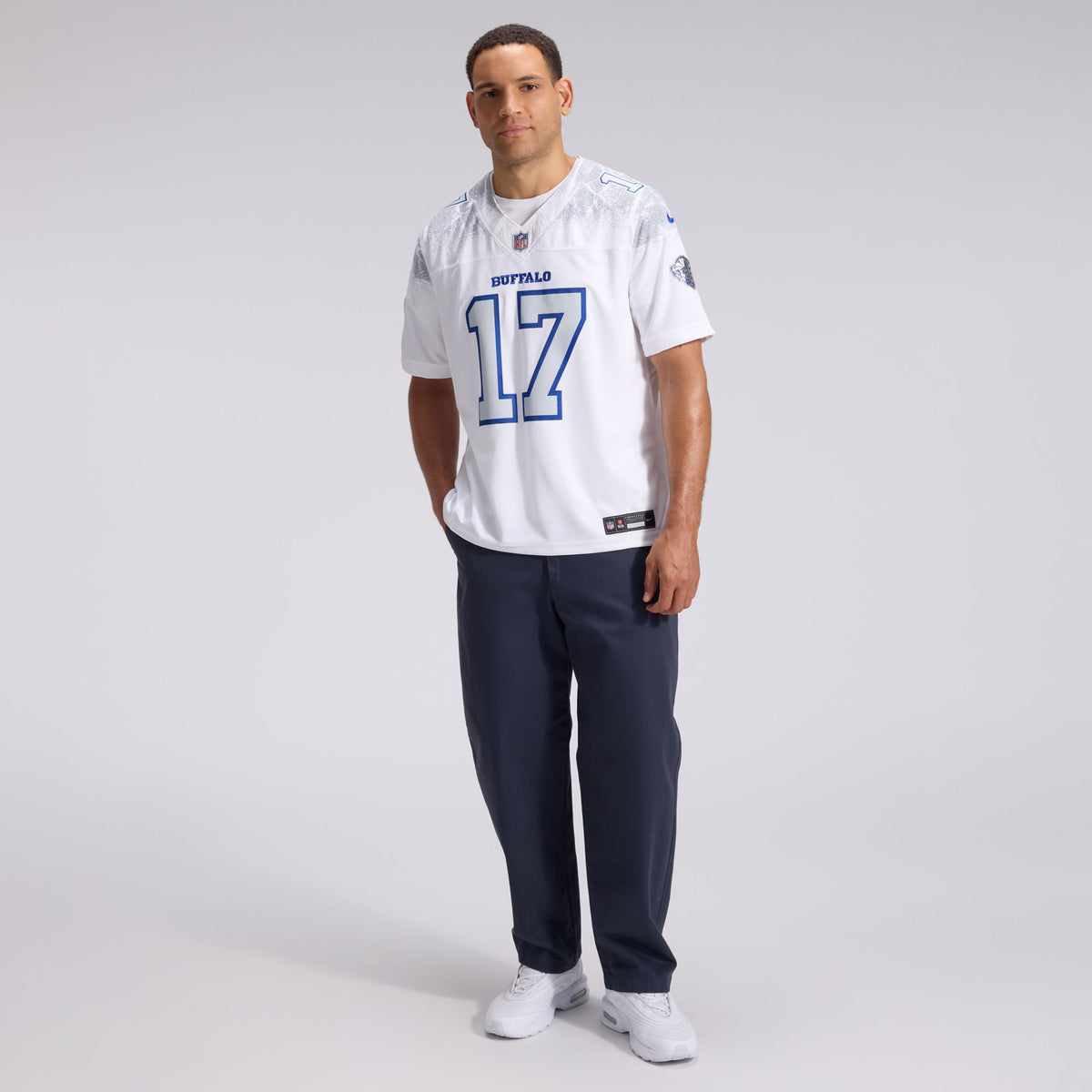 Men's Buffalo Bills Josh Allen Nike White Rivalries Collection Stitched Limited Jersey
