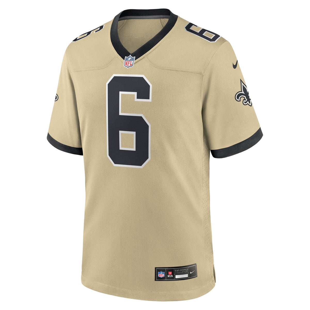 Men's New Orleans Saints Tyler Shough Nike Gold Alternate Game Player Jersey