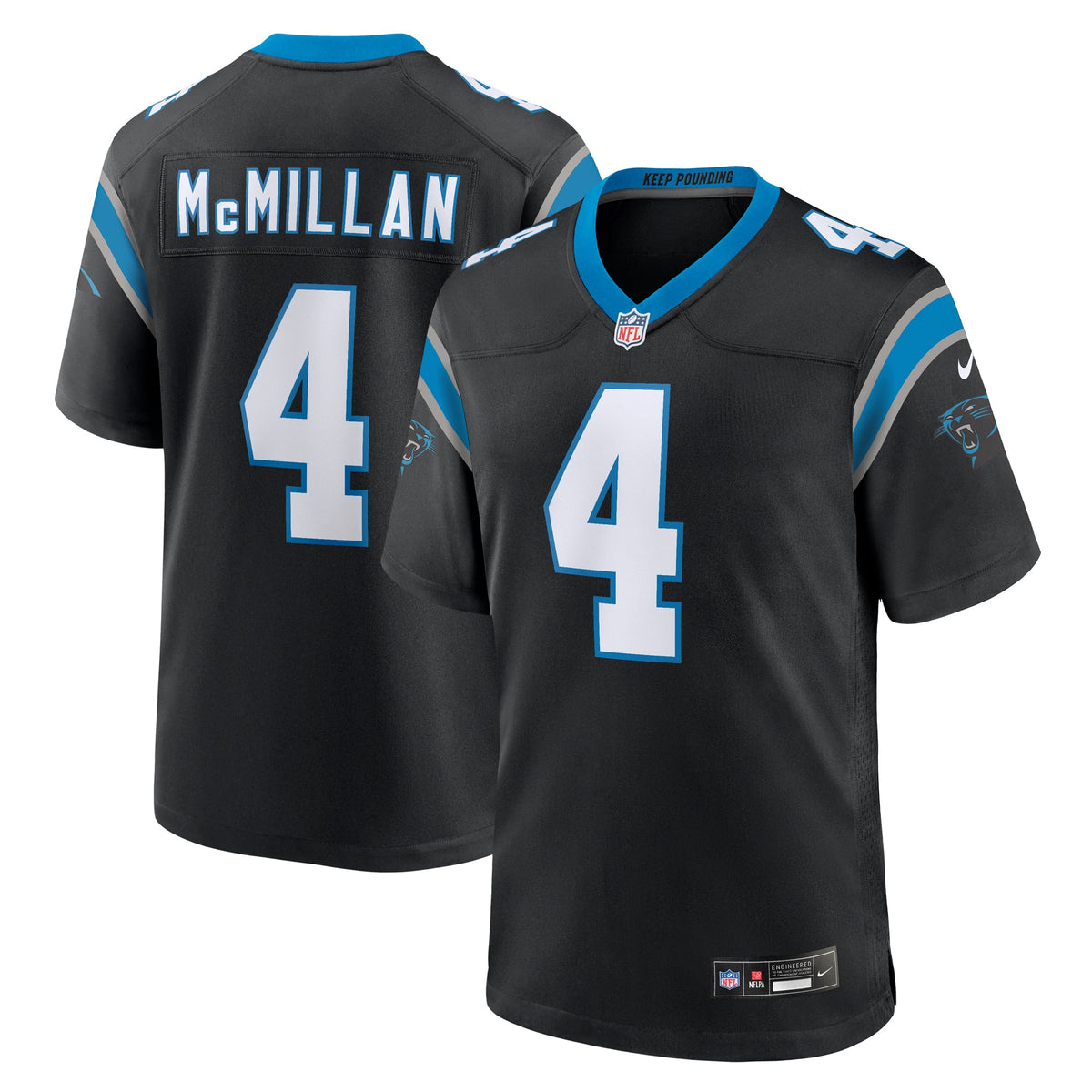 Men's Carolina Panthers Tetairoa McMillan Nike Black Team Game Jersey