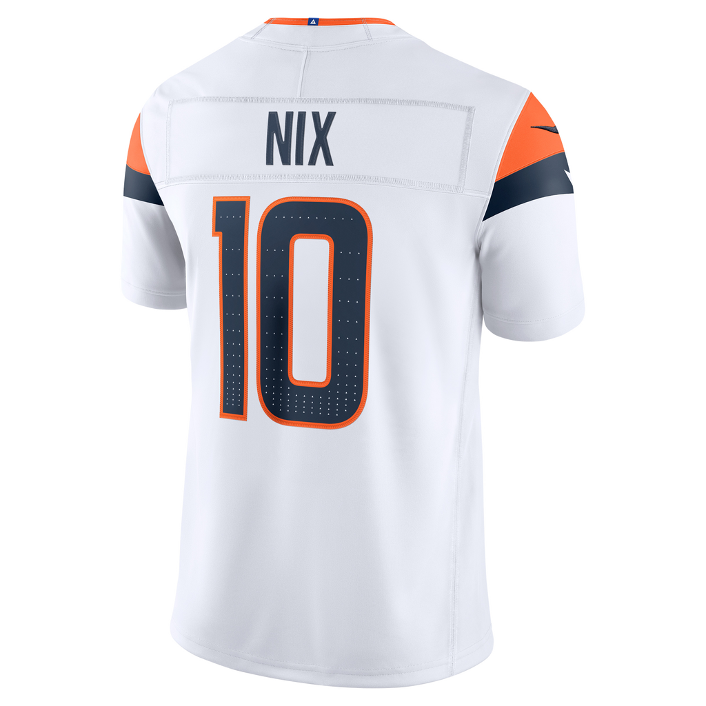 Men's Denver Broncos Bo Nix Nike White Vapor F.U.S.E. Stitched Limited Jersey