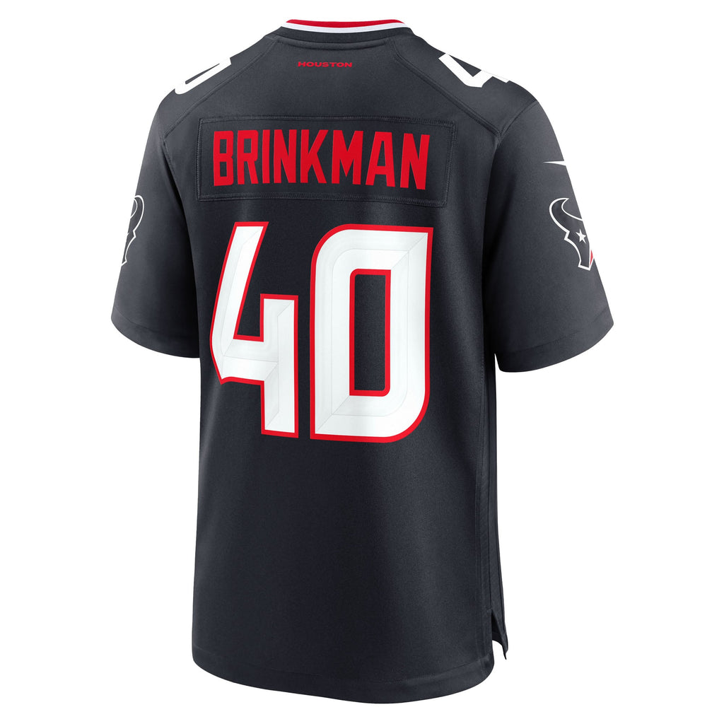 Men's Houston Texans Austin Brinkman Nike  Navy Team Game Jersey