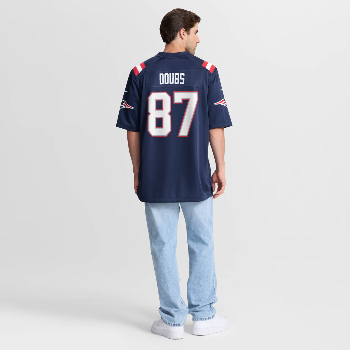 Men's New England Patriots Romeo Doubs Nike Navy Game Jersey