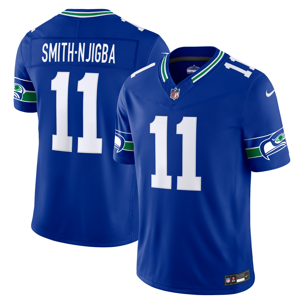 Men's Seattle Seahawks Jaxon Smith-Njigba Nike Royal Alternate Vapor F.U.S.E. Stitched Limited Jersey