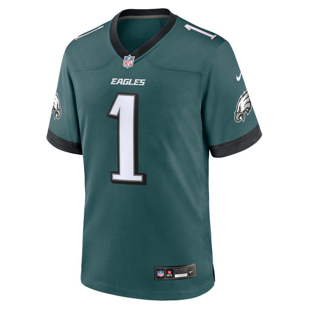 Men's Philadelphia Eagles Jalen Hurts Nike  Midnight Green Team Game Jersey
