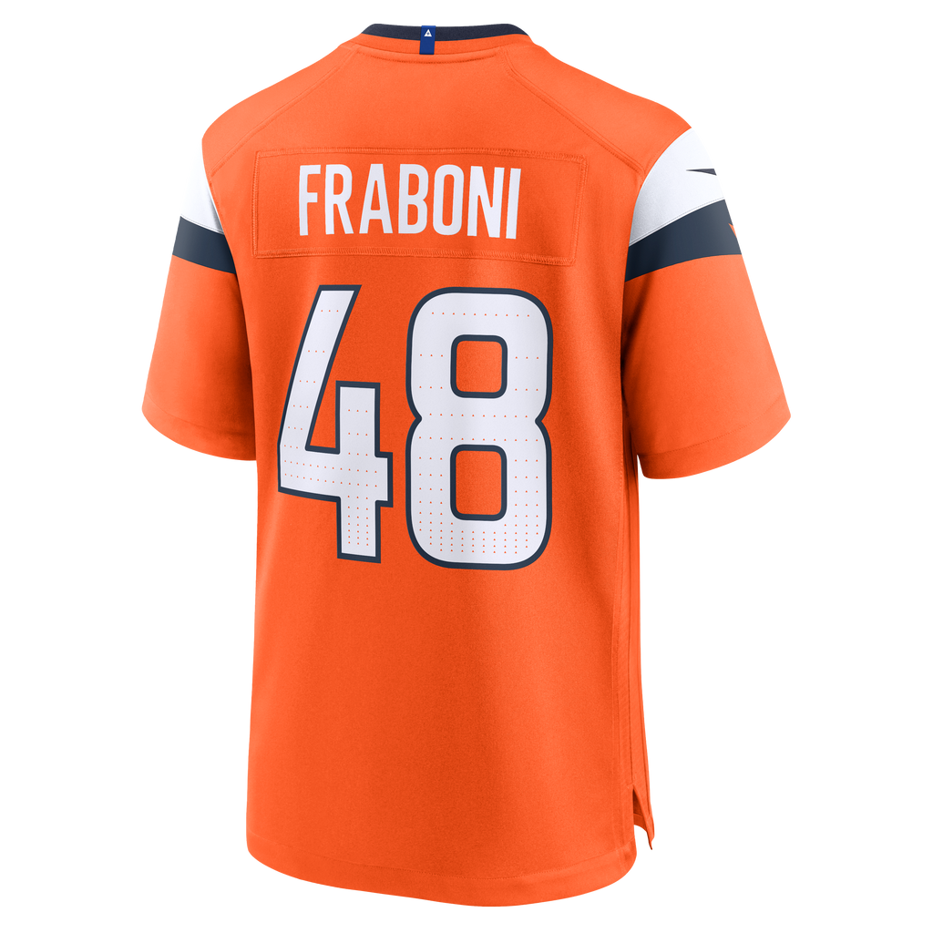 Men's Denver Broncos Mitchell Fraboni Nike  Orange Team Game Jersey