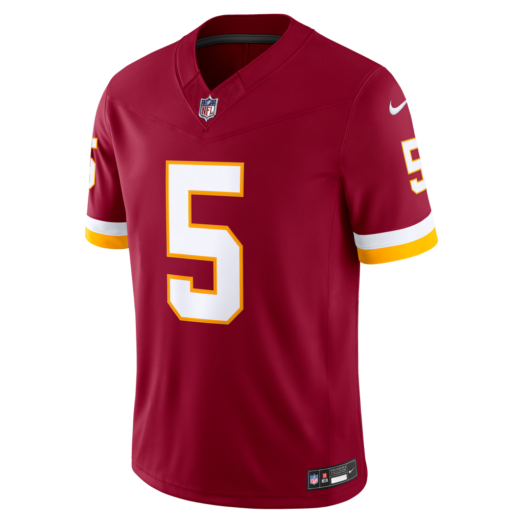 Men's Washington Commanders Jayden Daniels Nike White Vapor F.U.S.E. Stitched Limited Jersey