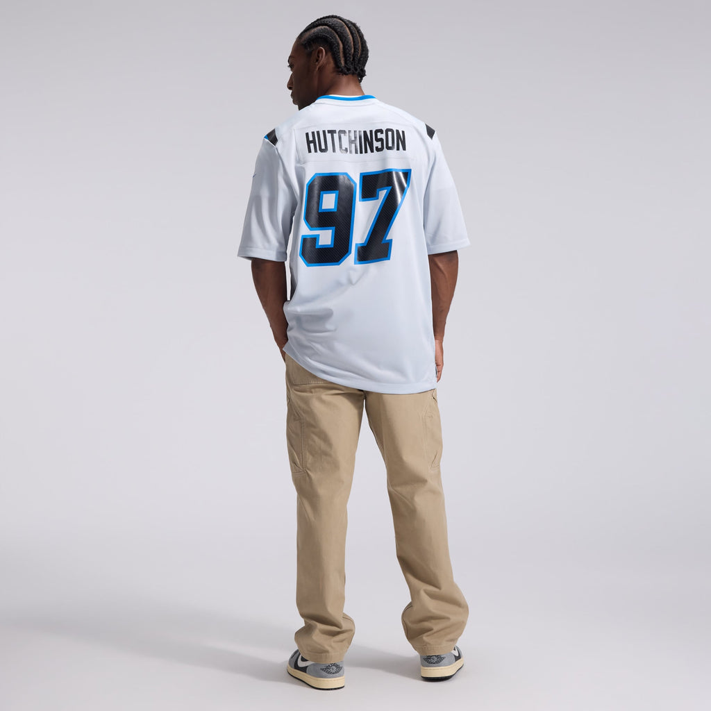 Men's Detroit Lions Aidan Hutchinson Nike Silver 2026 Rivalries Collection Game Jersey
