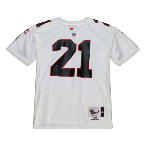 Men's Atlanta Falcons 1991 Deion Sanders Mitchell & Ness White Authentic Throwback Retired Player Jersey
