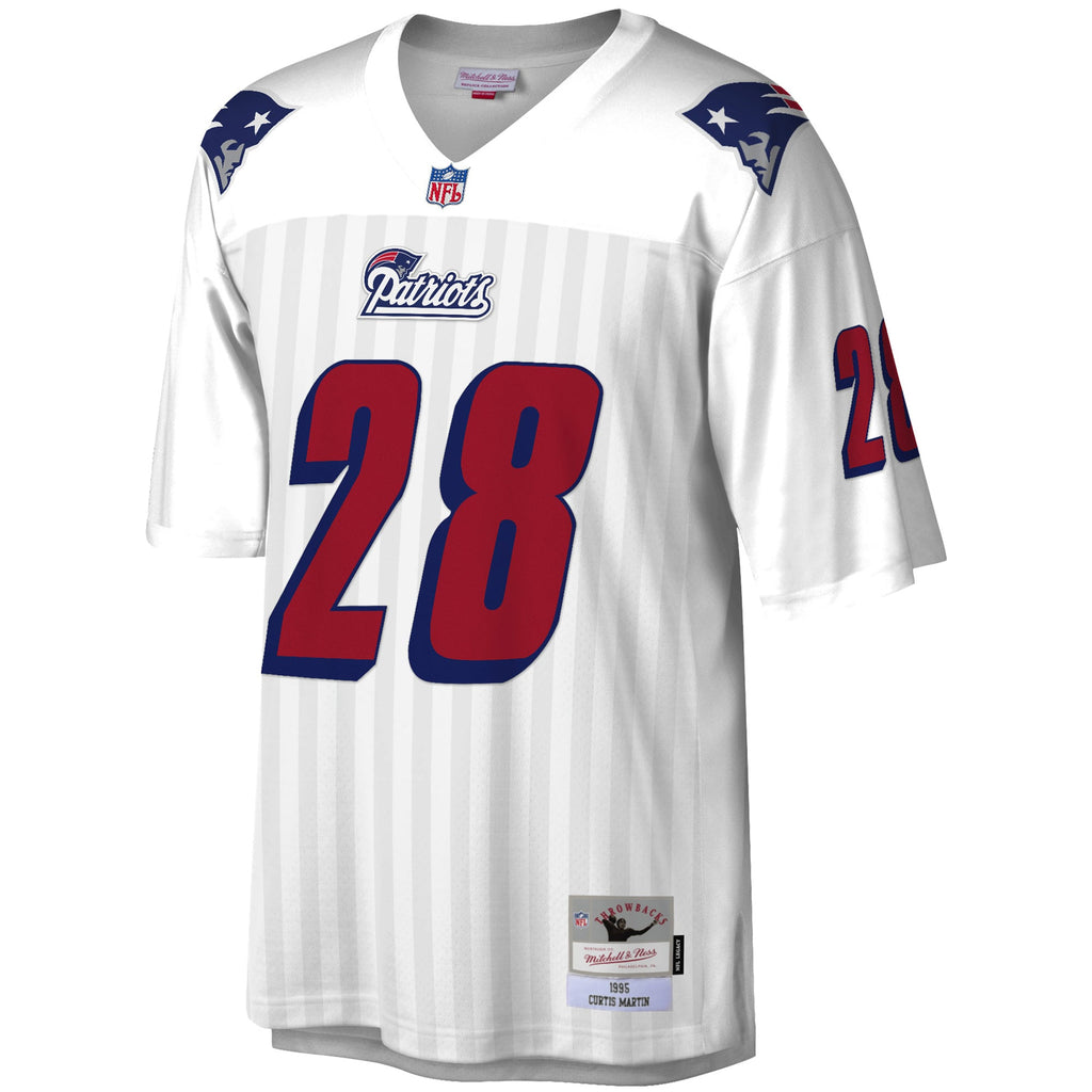 Men's New England Patriots Curtis Martin Mitchell & Ness White Legacy Replica Jersey