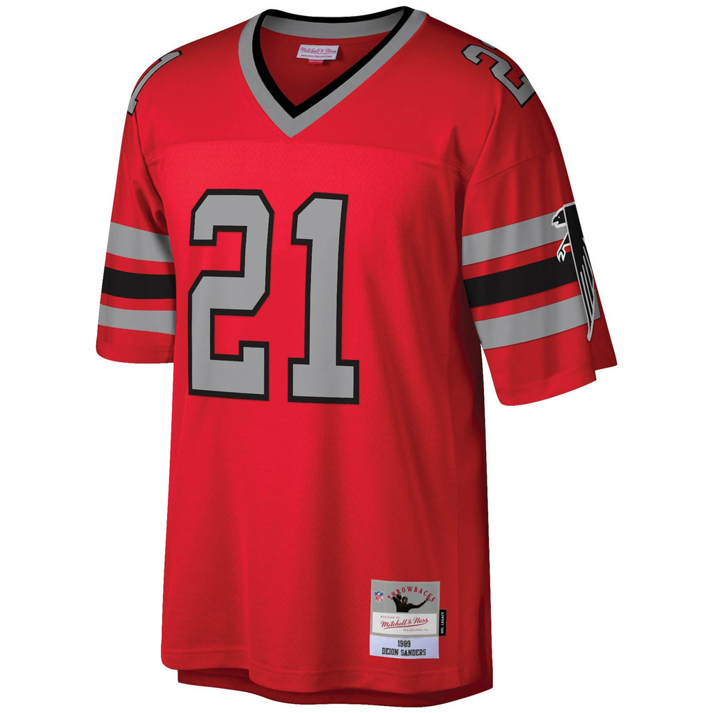 Men's Atlanta Falcons Deion Sanders Mitchell & Ness Red Legacy Replica Jersey
