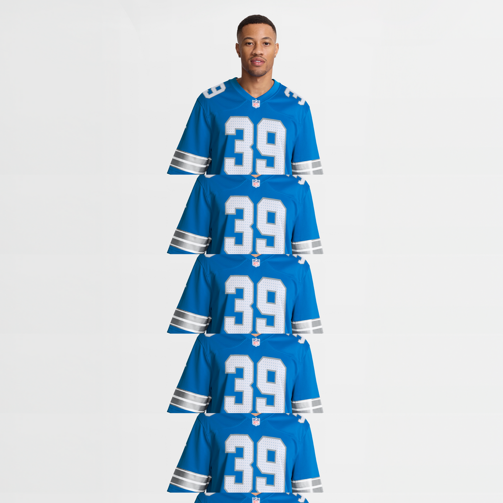 Men's Detroit Lions Jake Bates Nike  Blue Team Game Jersey