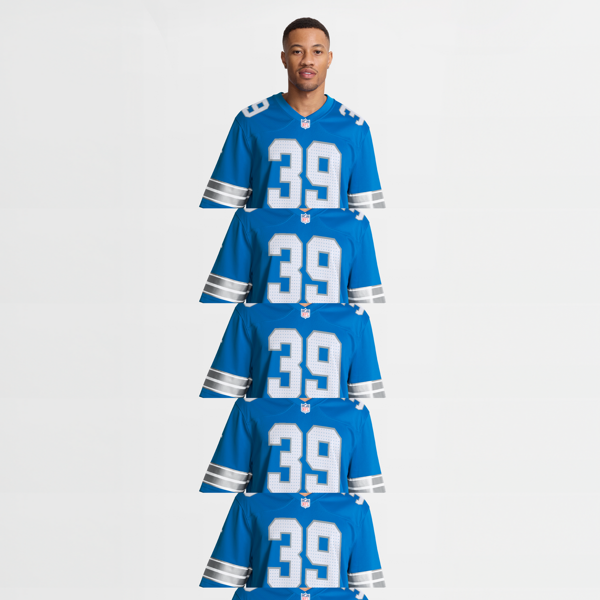 Men's Detroit Lions Jake Bates Nike  Blue Team Game Jersey
