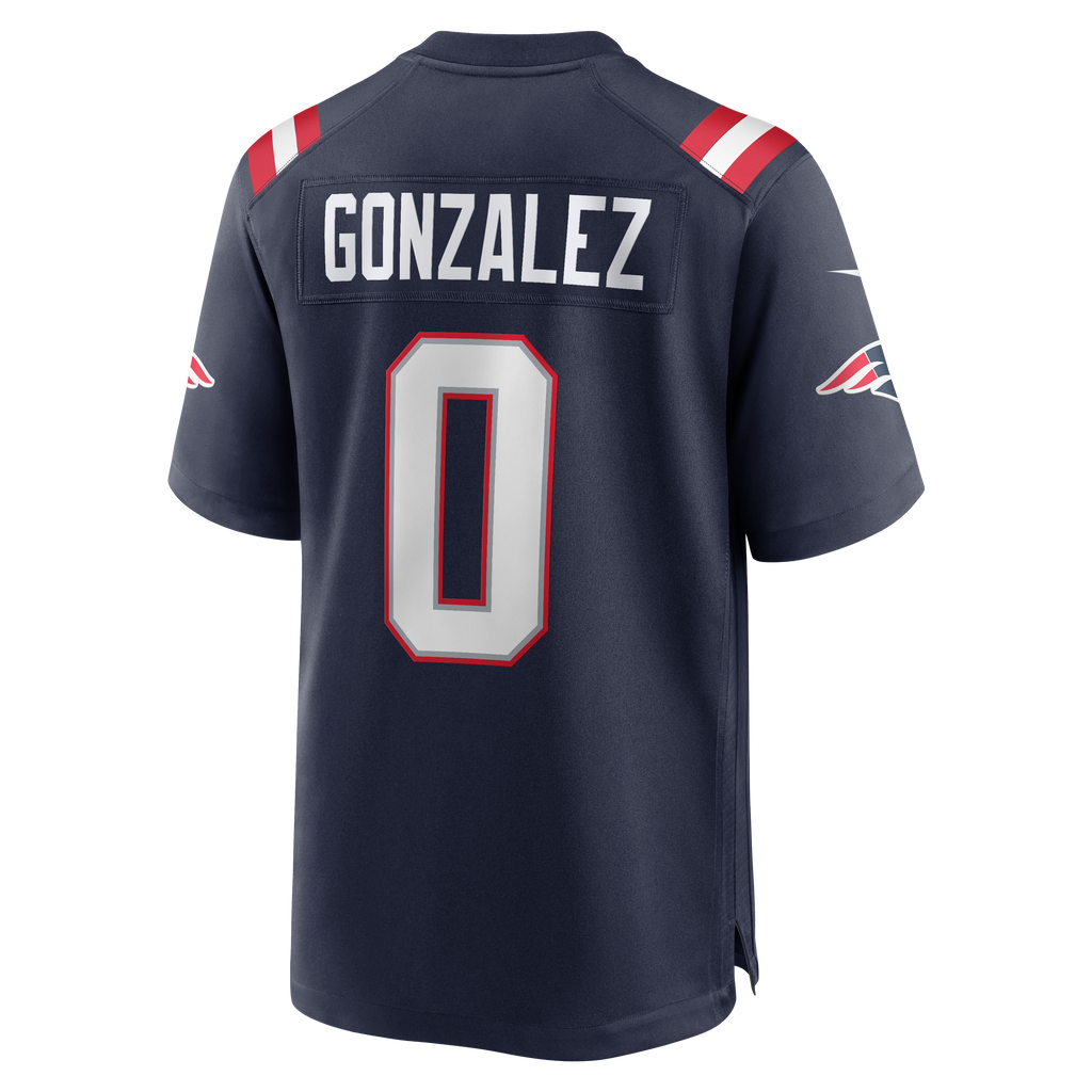 Men's New England Patriots Christian Gonzalez Nike White Game Jersey