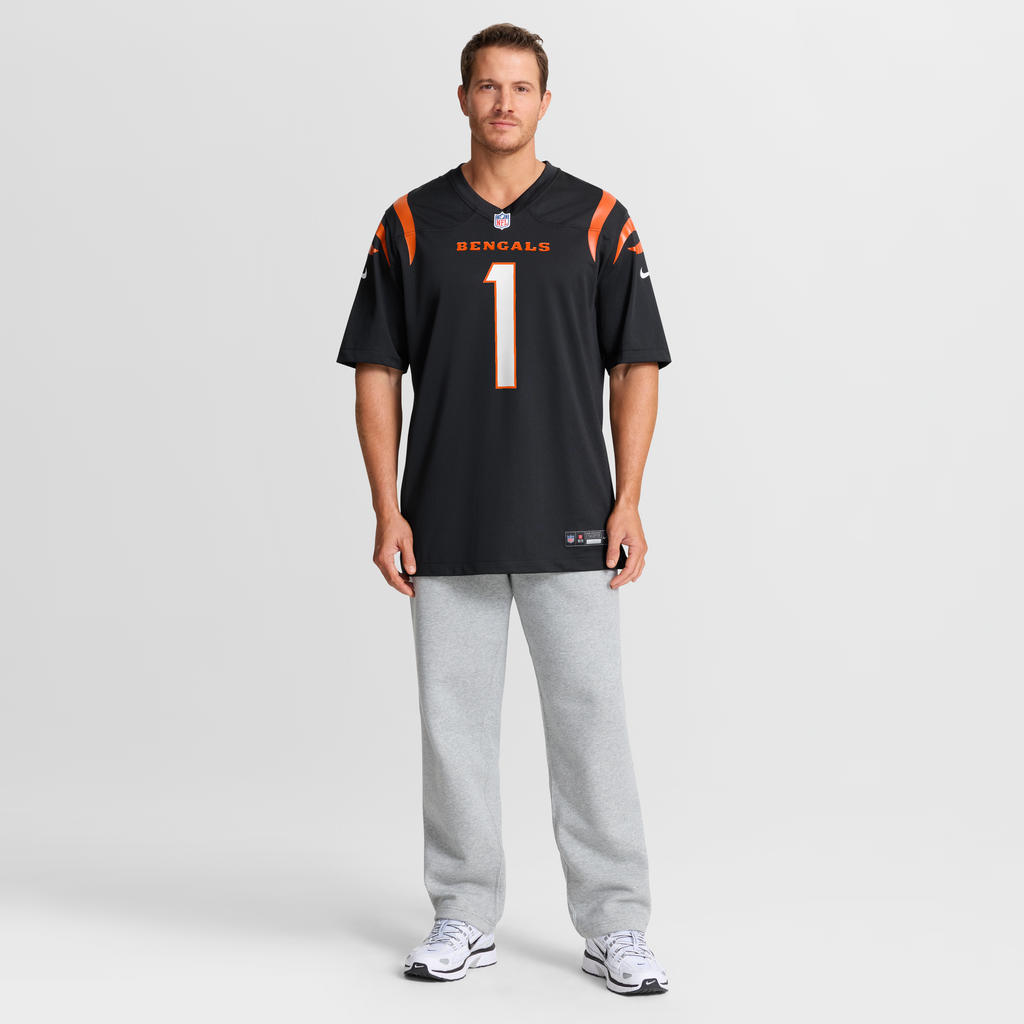 Men's Cincinnati Bengals Number 1 Dad Nike Black Game Jersey