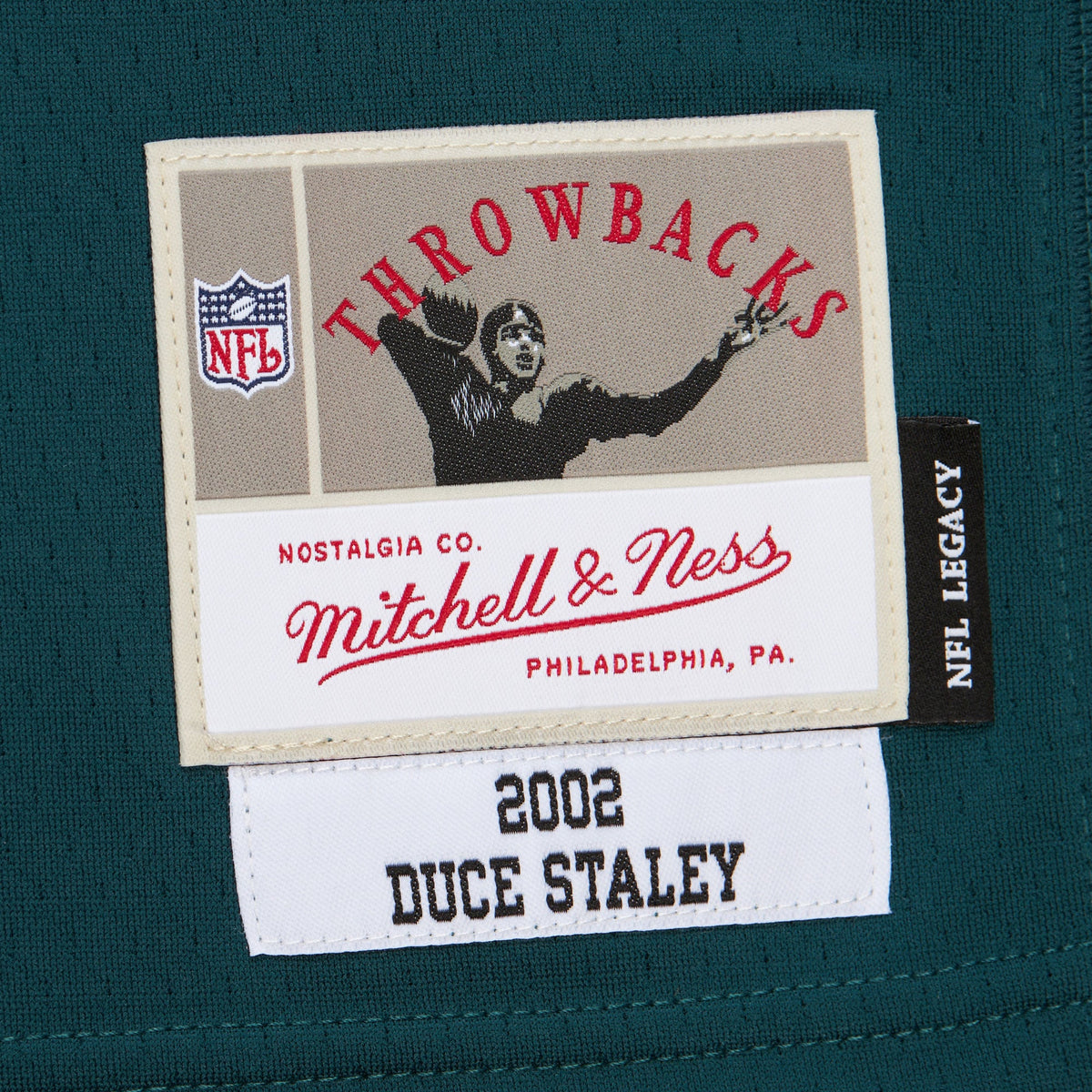 Men's Philadelphia Eagles Duce Staley Mitchell & Ness Midnight Green 2002 Legacy Replica Jersey