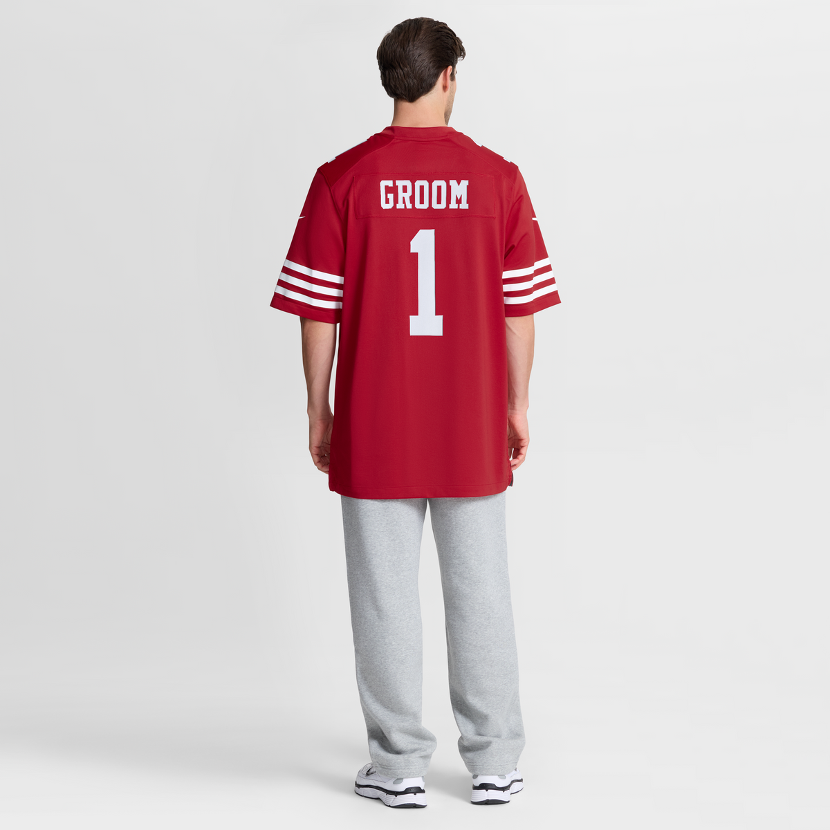 Men's San Francisco 49ers Number 1 Groom Nike Scarlet Game Jersey