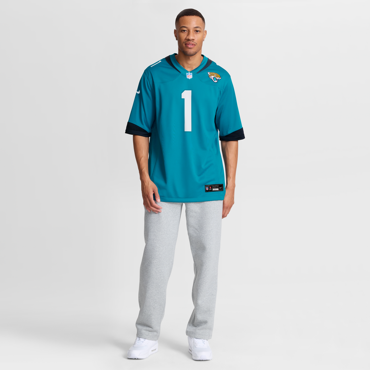 Men's Jacksonville Jaguars Number 1 Dad Nike Teal Game Jersey