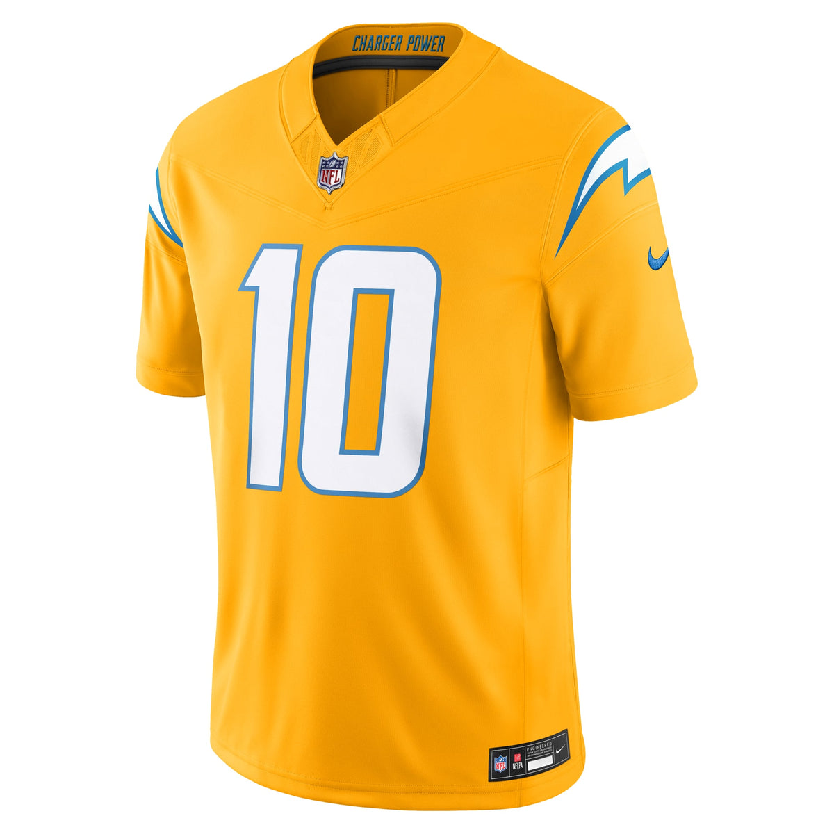 Men's Los Angeles Chargers Justin Herbert Nike Gold Alternate Charger Power Vapor F.U.S.E. Limited Jersey