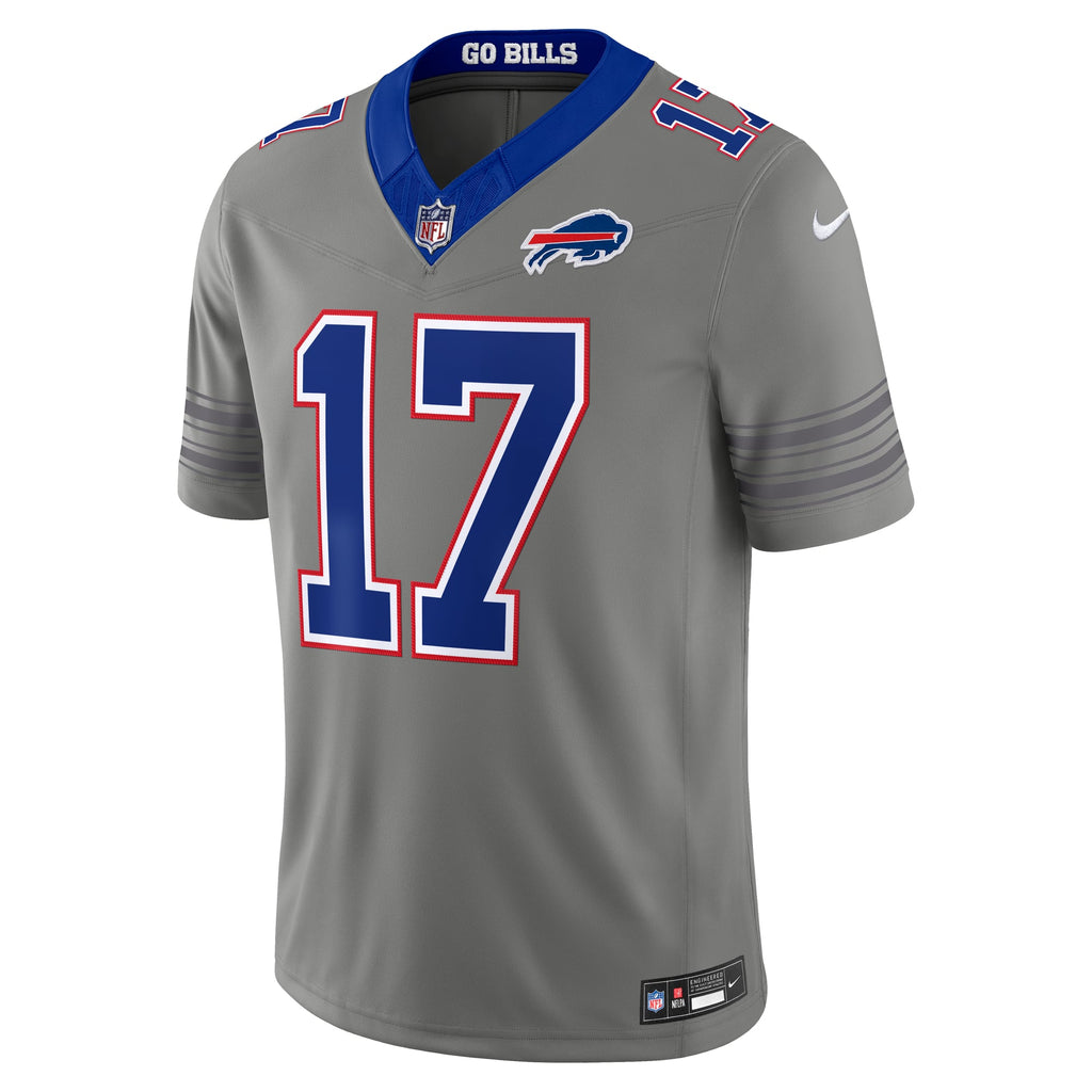 Men's Buffalo Bills Josh Allen Nike Gray Nickel City Vapor F.U.S.E. Stitched Limited Jersey