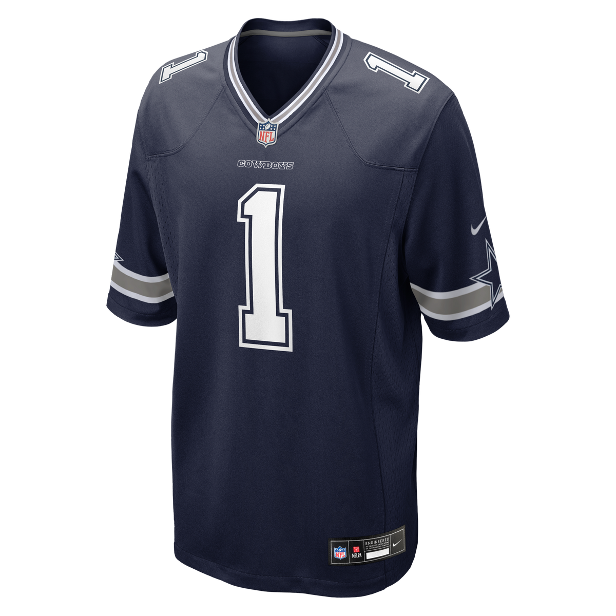 Men's Dallas Cowboys Number 1 Dad Nike Navy Game Jersey