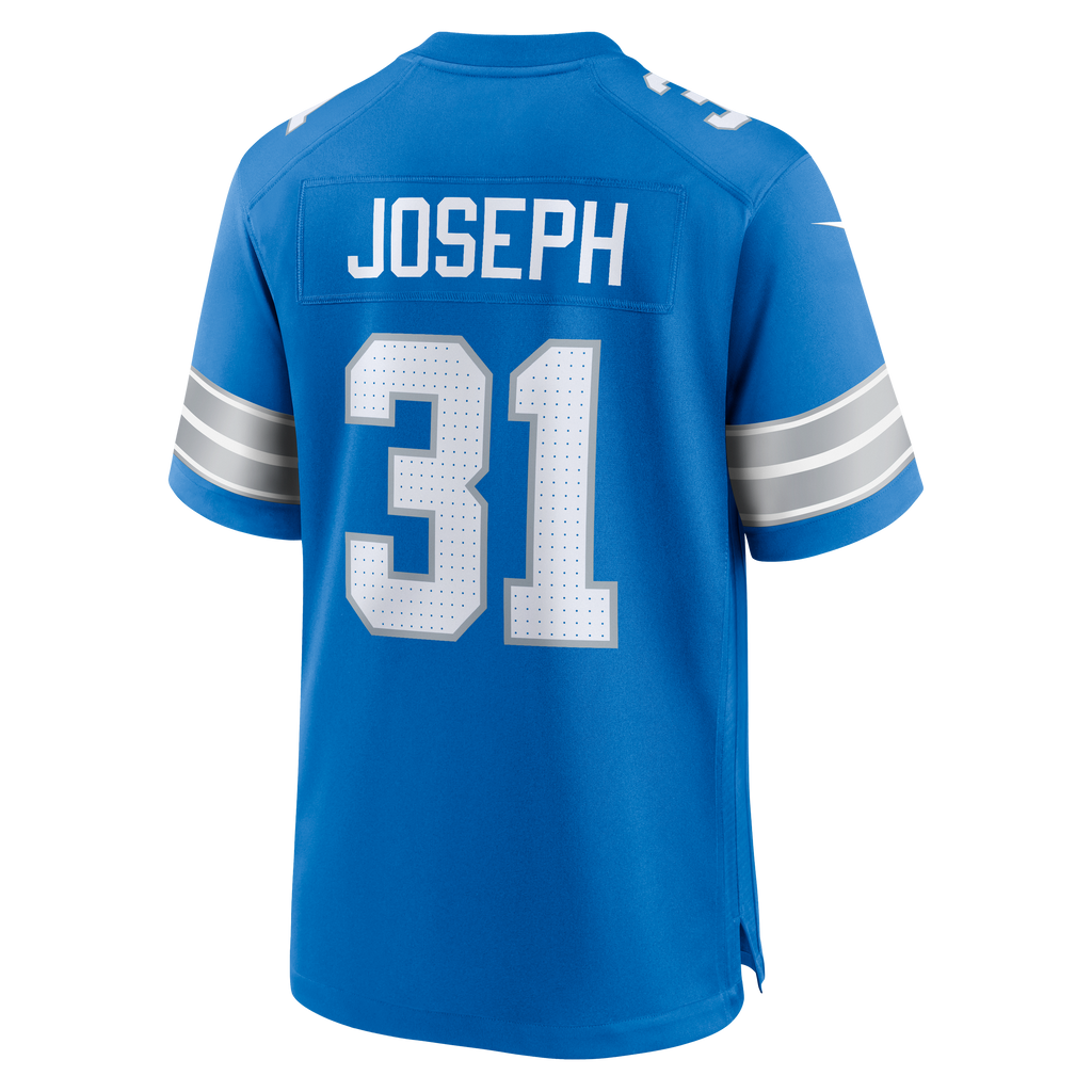 Men's Detroit Lions Kerby Joseph Nike  Blue Team Game Jersey