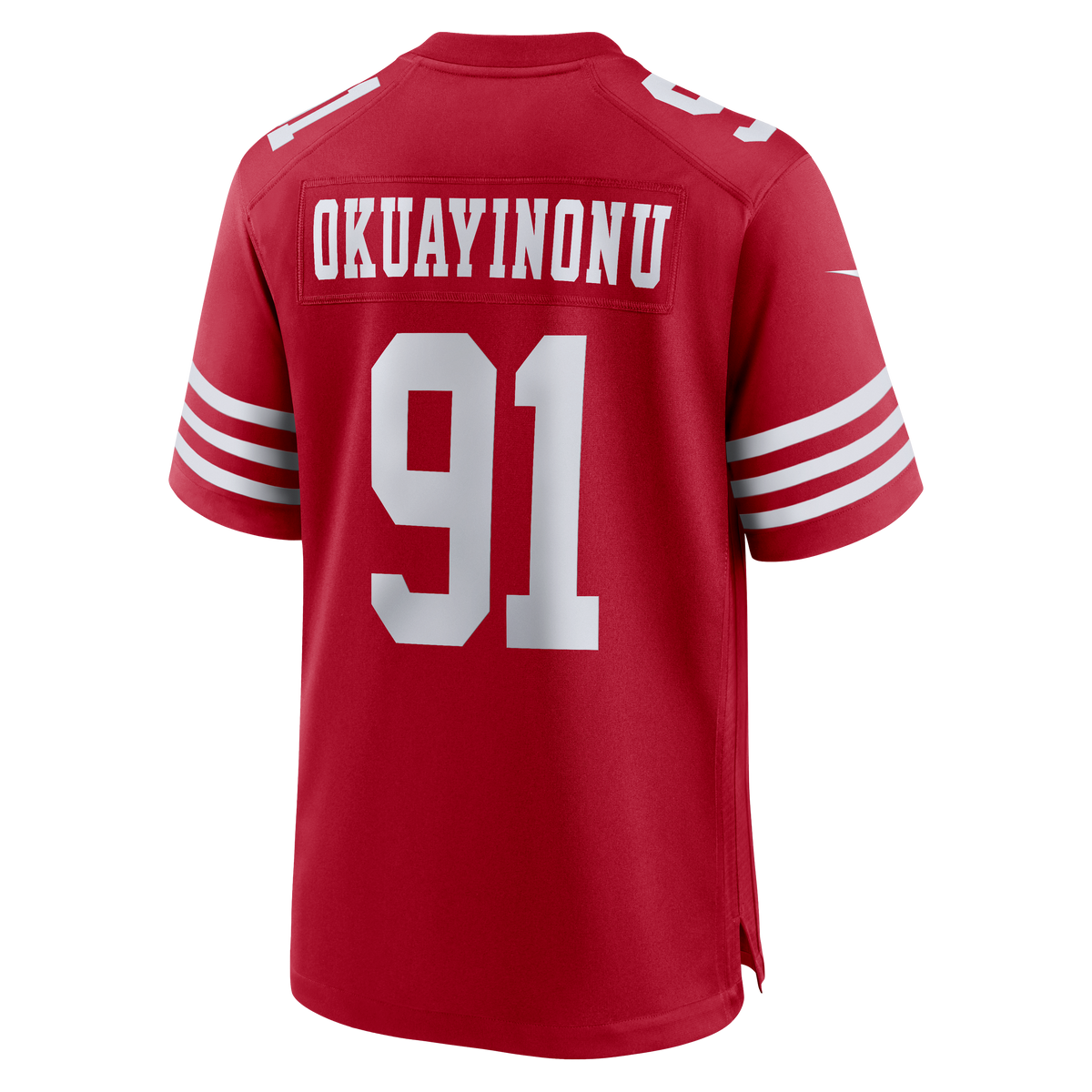 Men's San Francisco 49ers Sam Okuayinonu Nike  Scarlet Team Game Jersey