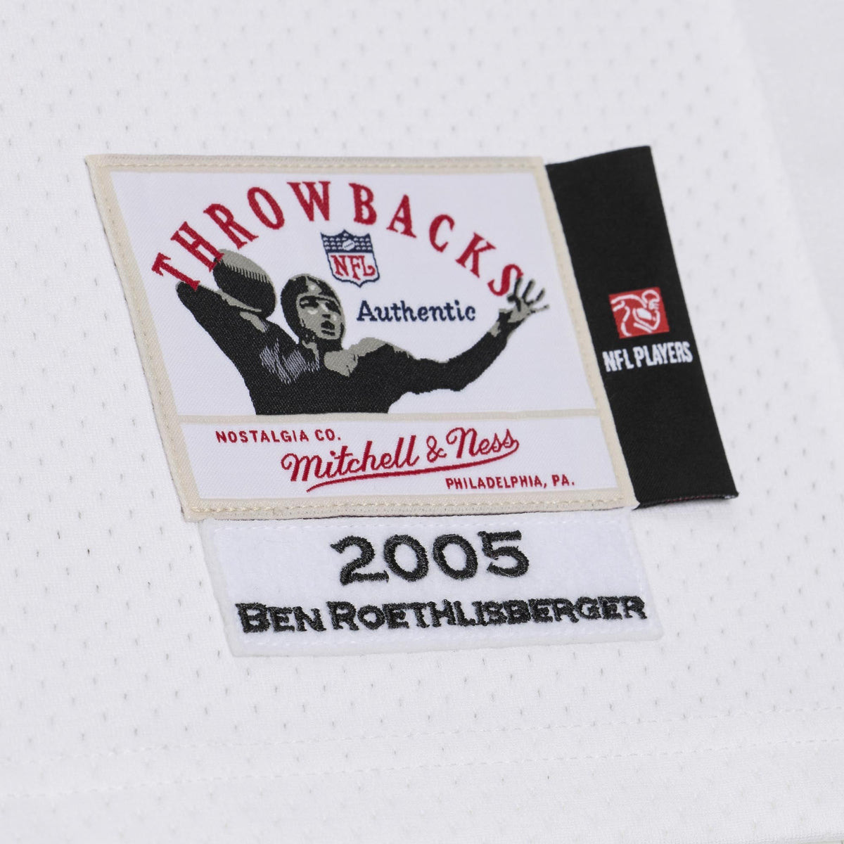 Men's Pittsburgh Steelers Ben Roethlisberger Mitchell & Ness White 2005 Authentic Throwback Jersey