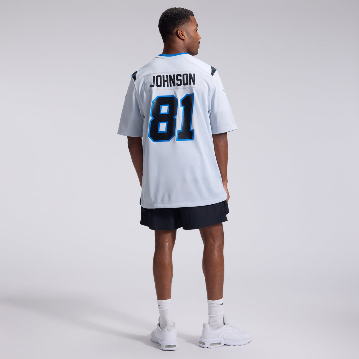 Men's Detroit Lions Calvin Johnson Nike Silver 2026 Rivalries Collection Game Jersey