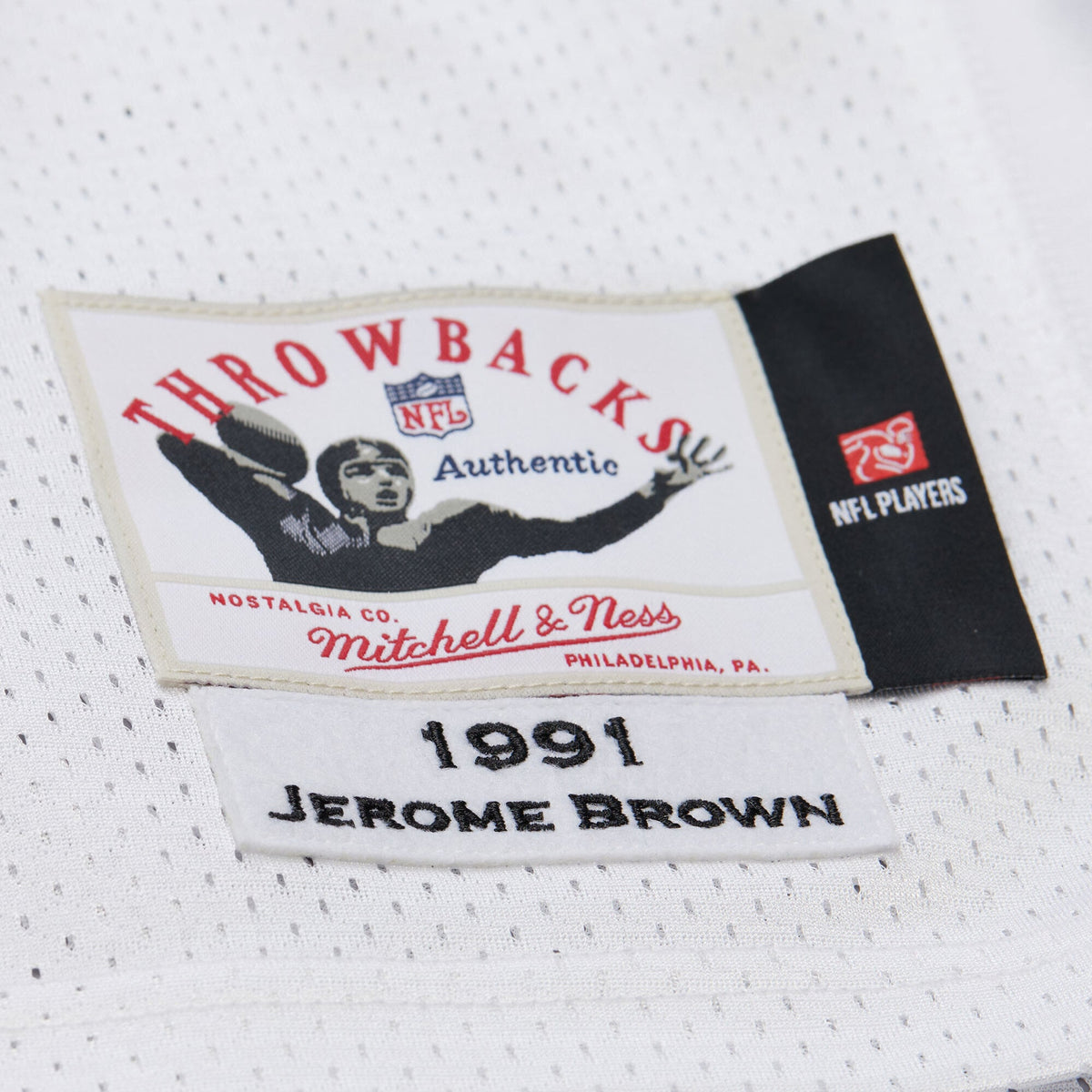 Men's Philadelphia Eagles Jerome Brown Mitchell & Ness White 1991 Authentic Throwback Retired Player Jersey