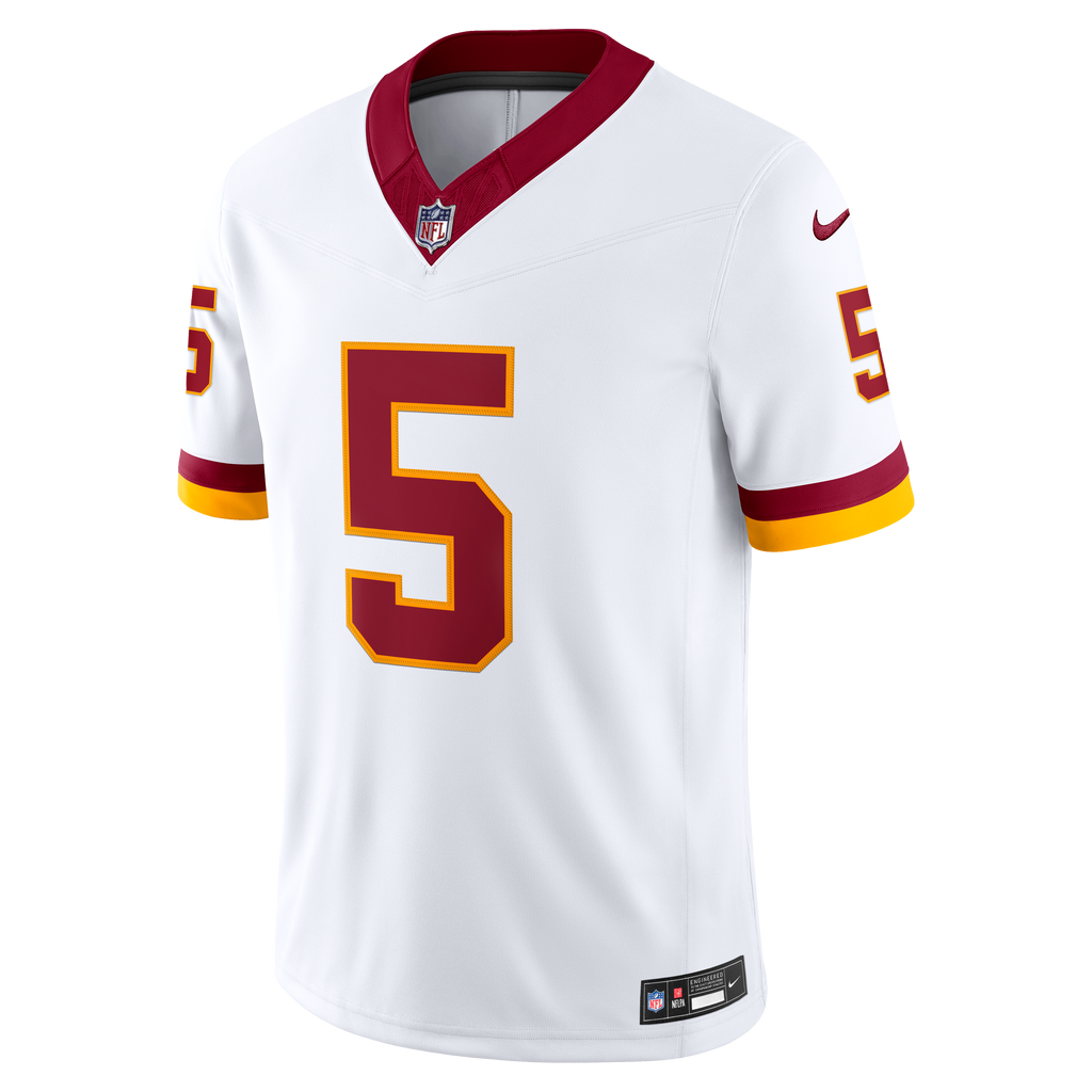 Men's Washington Commanders Jayden Daniels Nike White Vapor F.U.S.E. Stitched Limited Jersey