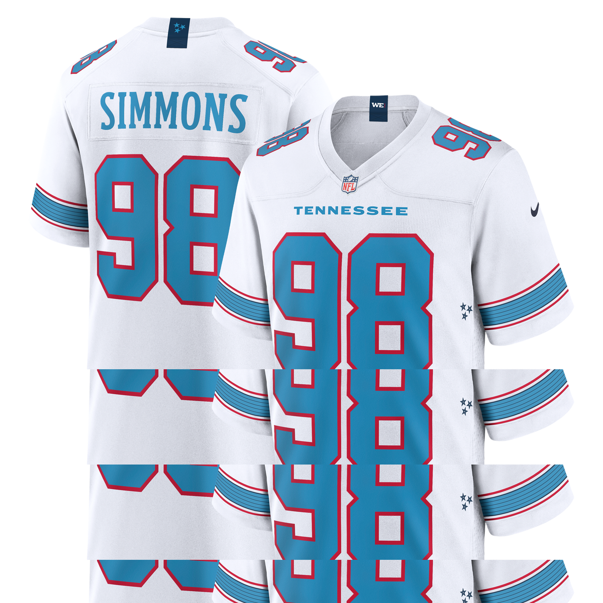 Men's Tennessee Titans Jeffery Simmons Nike Light Blue Game Jersey