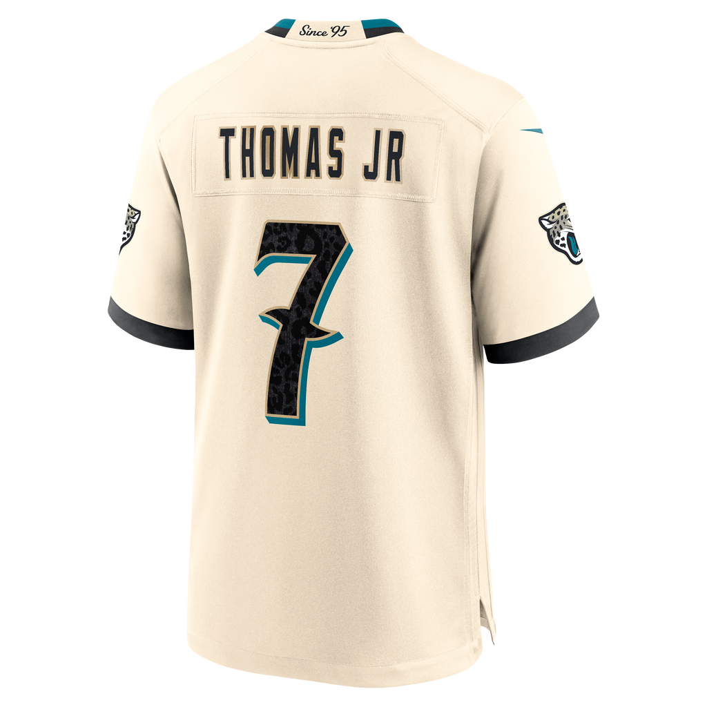 Men's Jacksonville Jaguars Brian Thomas Jr. Nike Natural 2026 Rivalries Collection Game Jersey