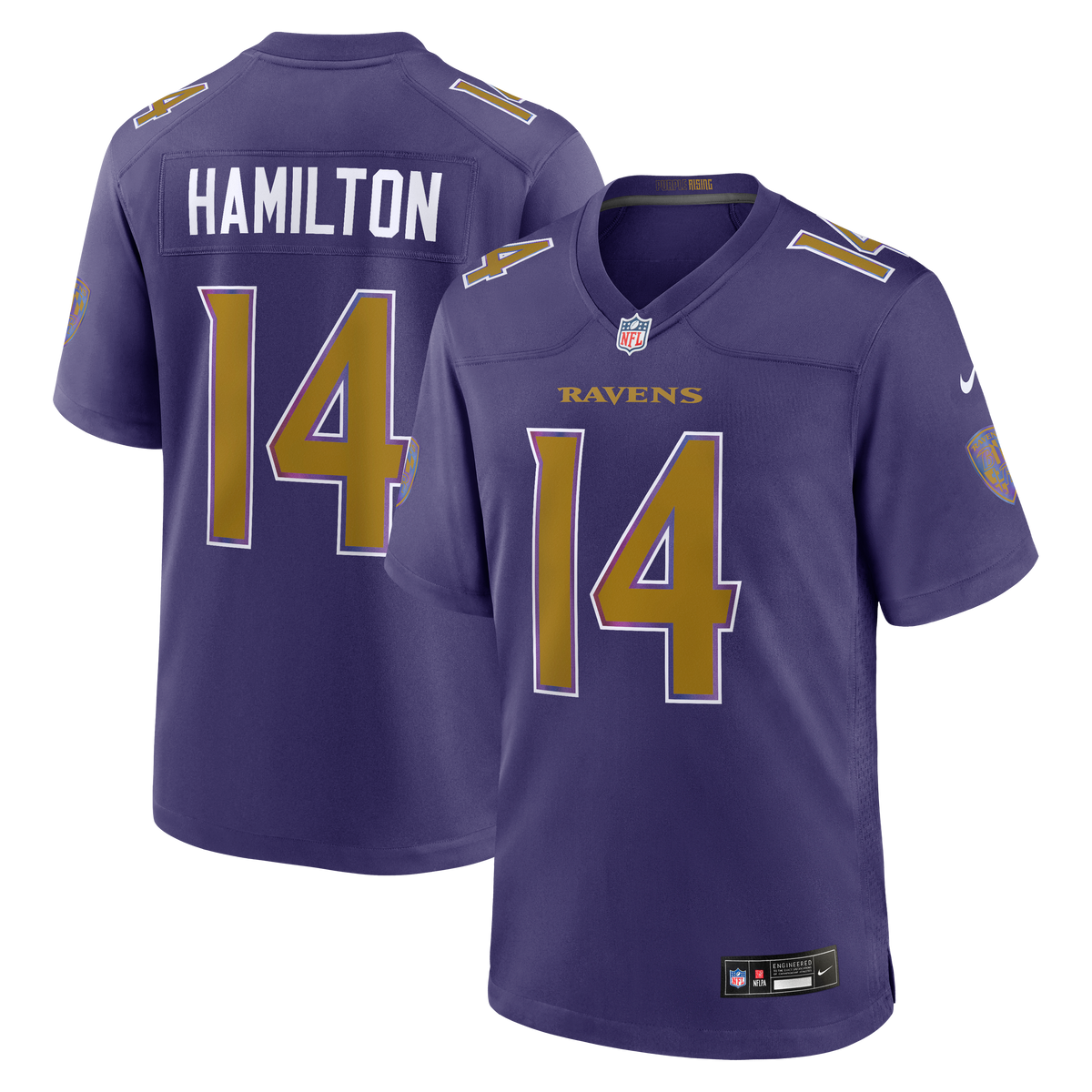 Men's Baltimore Ravens Kyle Hamilton Nike Black Alternate Game Jersey