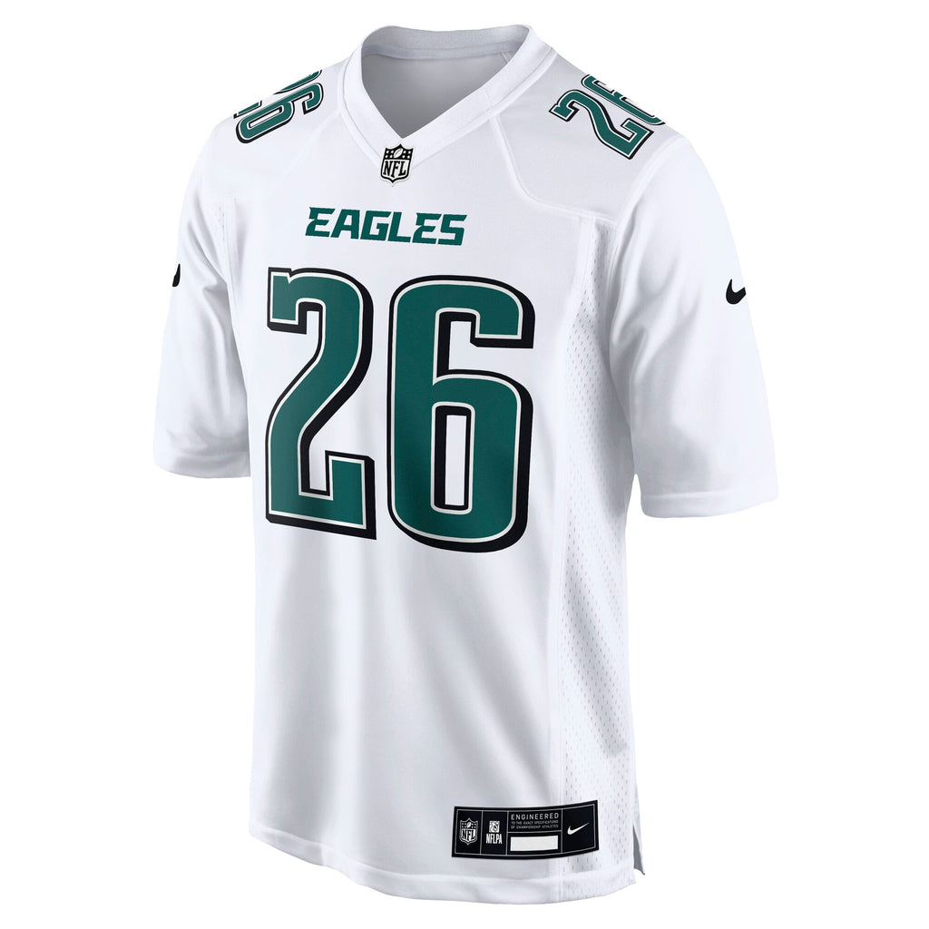 Men's Philadelphia Eagles Saquon Barkley Nike Tundra White Fashion Game Jersey
