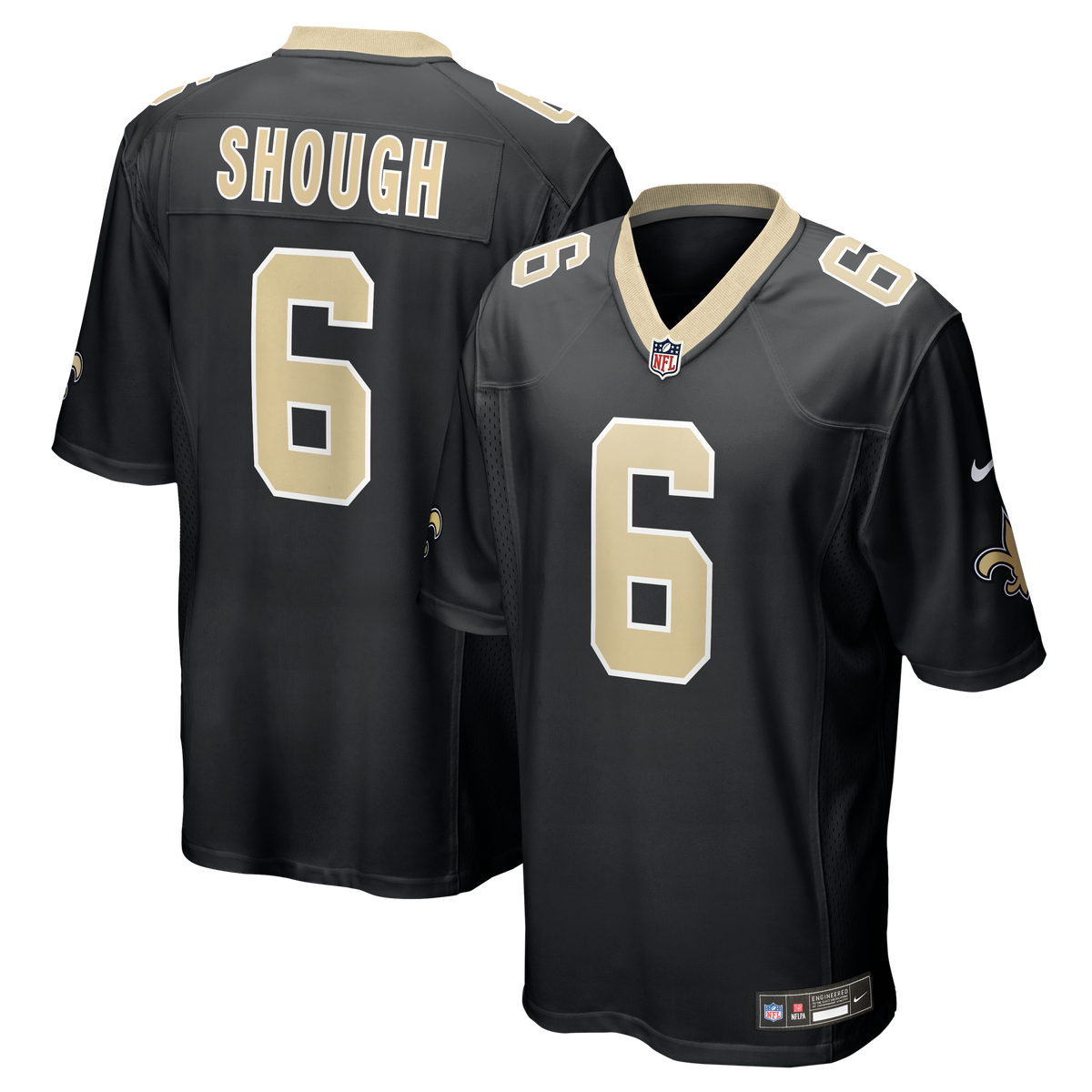 Men's New Orleans Saints Tyler Shough Nike Black Game Jersey