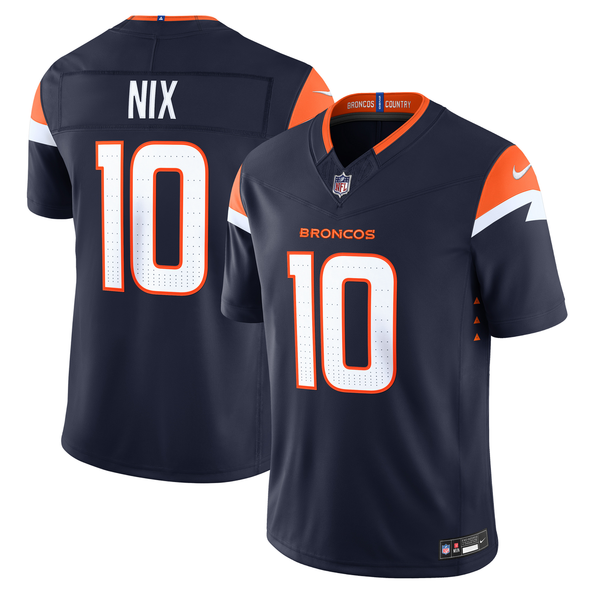 Men's Denver Broncos Bo Nix Nike Orange Alternate Mile High Collection 1977 Throwback Vapor F.U.S.E. Stitched Limited Jersey