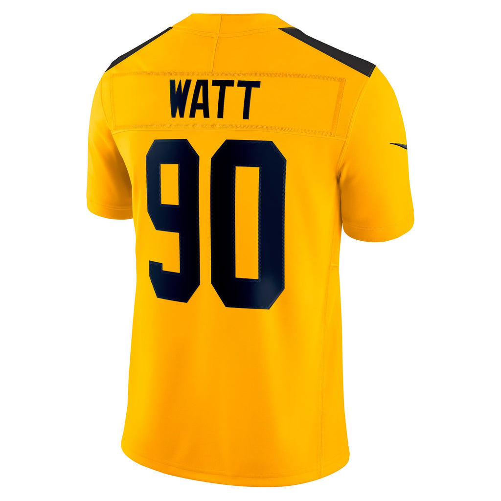 Men's Pittsburgh Steelers T.J. Watt Nike Gold Alternate Vapor F.U.S.E. Limited Jersey