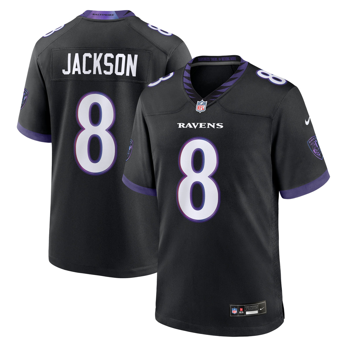 Men's Baltimore Ravens Lamar Jackson Nike White Game Jersey