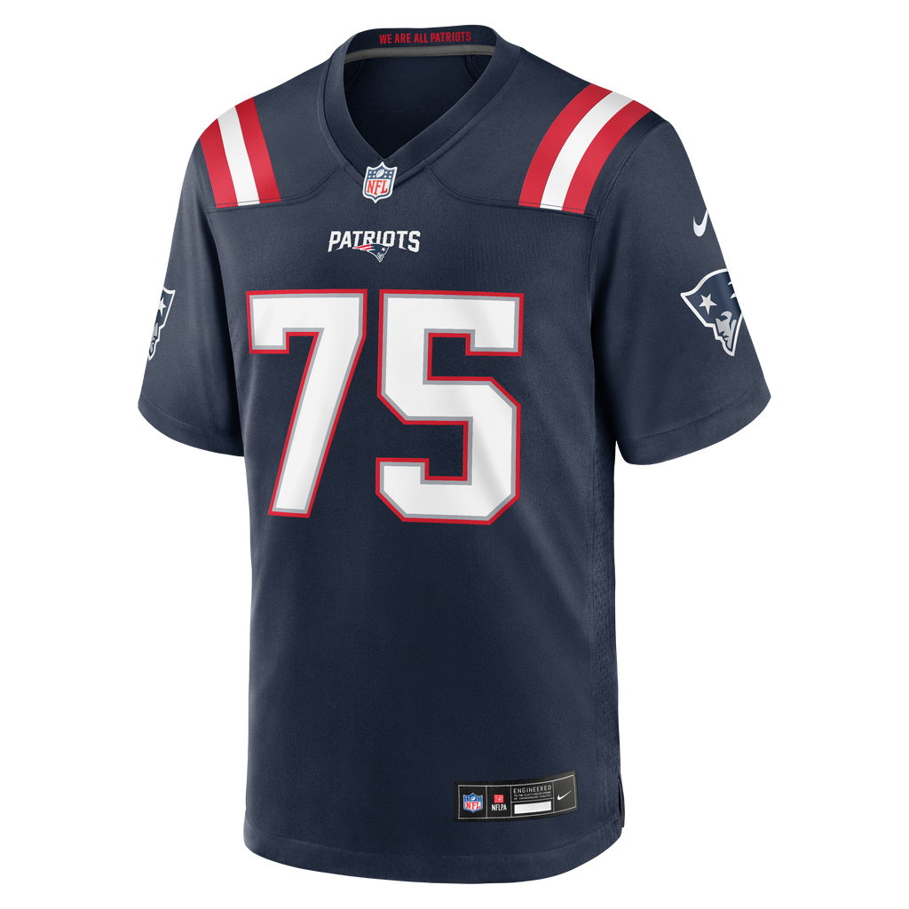 Men's New England Patriots Alijah Vera-Tucker Nike Navy Team Game Jersey