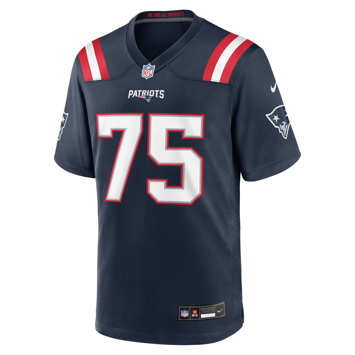 Men's New England Patriots Alijah Vera-Tucker Nike Navy Team Game Jersey