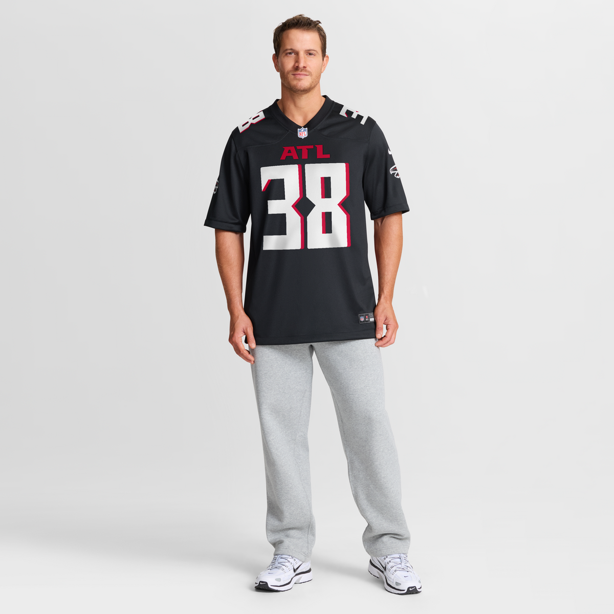 Men's Atlanta Falcons Nathan Carter Nike  Black Team Game Jersey