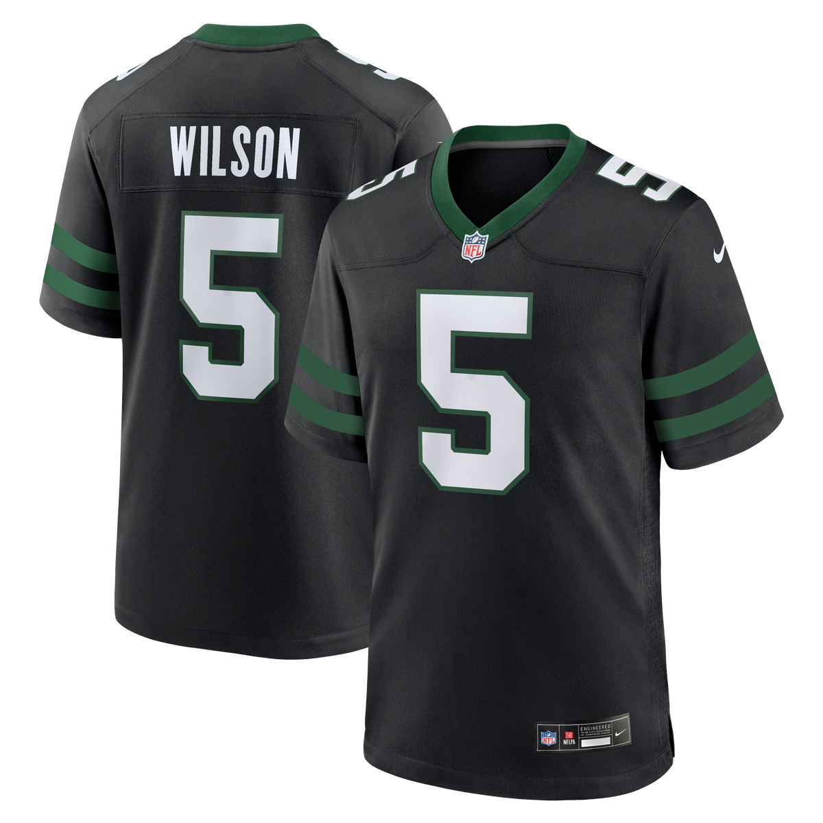 Men's New York Jets Garrett Wilson Nike Legacy Green Game Jersey